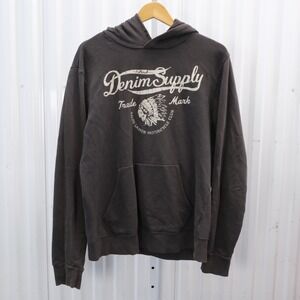 Vtg Denim Supply Ralph Lauren Indian Graphic Hoodie Sweatshirt Men's Large